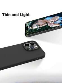 【極簡Ins風】黑色液態矽膠親膚手機殼，日常通勤必備，相容 Apple 17Air/17Pro/17Pro Max | 雲朵般柔軟觸感 + 360°防震，適合健身房與戶外使用 | 相容 Apple 16/15/14/13/Pro Max 及全系列 | 防滑防指紋 | 柔軟觸感與霧面表面，節日禮物、生日禮物 - 黑色 - 查看 6