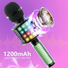 1pc Bluetooth Karaoke Microphone With Light, Wireless Microphone, Perfect Gift For Girls And Boys - View 8