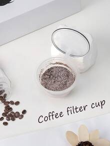 1/2/3/5/10 piezas Cápsulas de café reutilizables y transparentes compatibles - Ahorre dinero y reduzca los residuos con un diseño fácil de rellenar - blanco transparente - Ver 1