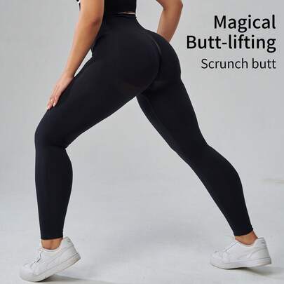 Quần legging nâng mông cạp cao dành cho nữ, quần yoga định hình bụng không đường may, quần thể thao nâng mông tập luyện ngoài trời