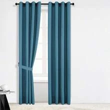 1 Piece Thermal Blackout Curtain 135x225 Cm, Total Light And UV Ray Blocking, Noise And Temperature Insulation, Ideal For Bedroom, Living Room Or TV Room - 水綠色 - 查看 2