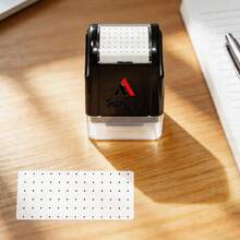 1pc Black Rolling Office Stamp With Dotted Texture, Splash Circle Pattern, Diary Planner Stamp, Dot Matrix Stamp, Self-Inking Rolling Stamp, Back To School Gift, Practice Tool - Black Roller Study/Office Dotted Line Stamps - Sealyoyo - View 6