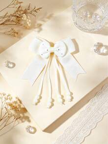 6pcs Solid Color Tassel Bow Hair Clips, Versatile Casual Hair Accessories Suitable For Daily Wear - Multicolor - View 5
