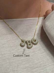 1 chiếc vòng cổ tên chữ cái đơn giản tùy chỉnh bằng đá Cubic Zirconia bong bóng 3D sang trọng, vòng cổ mặt dây chuyền chữ cái MAMA cá nhân hóa, quà tặng cho mẹ, thời trang, tối giản, giản dị, phong cách cổ điển, độc đáo, quà tặng lý tưởng cho bạn gái, mẹ, gia đình, bạn bè, con gái, kỷ niệm, ngày lễ tình nhân, ngày của mẹ, sinh nhật, tốt nghiệp, trang phục hàng ngày, đám cưới, dạ tiệc - Vàng - Xem 5
