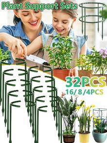 4/8/16/32 chiếc cọc nhựa đỡ cây, que cố định cắm hoa trong nhà kính, dụng cụ làm vườn - Nhiều màu - Xem 2