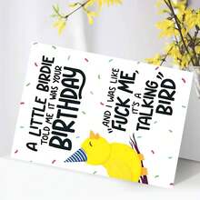 1张趣味生日贺卡，男女通用 | 小鸟告诉我今天是你的生日，适合送给21岁、30岁、40岁、60岁的朋友 - A - 查看 3