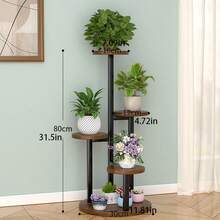 1pc Minimalist Multi-Tier Plant Stand, Suitable For Living Room, Balcony, Indoor Plant Holder & Shelves, Space-Saving - Multicolor - View 12