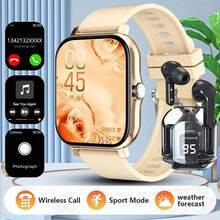 ZhiKexing 1 Set Smartwatch + Auriculares, Pantalla HD de 1.83", Body de aleación, Llamadas inalámbricas, Múltiples modos deportivos, Recordatorio de sedentarismo, Adecuado como regalo para amigos y parejas, Compatible con Android e iOS - Ver 2