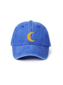 1pc Men's Adjustable Washed Moon Outdoor Sports Beach Casual Street Printed Baseball Cap, Suitable For Spring And Autumn,Holiday,Travel - Multicolor - View 7