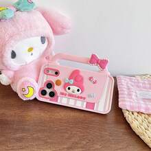SANRIO 新款创意可爱时尚猫咪多功能手持手机壳，优雅便携设计，条纹3D草莓猫咪，粉色蝴蝶结三丽鸥手机壳，兼容 17系列、11/12/12 Pro、13/14/15、13 Pro/14 Pro/15 Pro、12 Pro Max/13 Pro Max/14 Pro Max/15 Pro Max、16、16 Pro、16 Pro Max、17、17 Pro、17 Pro Max - MML糖果包 - 查看 4