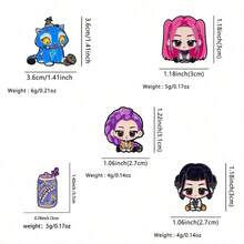 1/5 chiếc huy hiệu kim loại hình hoạt hình nhóm nhạc nữ K-Pop, ghim cài túi/quần áo sáng tạo, phụ kiện độc đáo - Nhiều màu - Xem 6