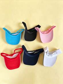 1/2pcs Women's Summer Outdoor Sports Ponytail Sun Hat, Foldable Portable Beach Hat, Suitable For Outdoor Sports, UV Protection - Multicolor - View 9