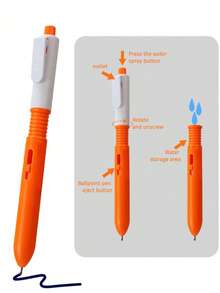 2pcs Creative Multifunctional Water Spray Pen, Unique Cute Design Suitable For Student Rewards, Random Color Combination, Back To School - Default - View 3
