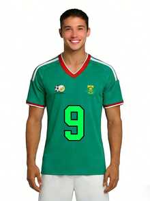 South Africa World Cup Team Logo South Africa World Cup Team Logo Serial NumberFootball ClothesKelly Green9Casual T Shirt For Office Beach Party, Basic Cotton Tee Versatile - 綠色 - 查看 1