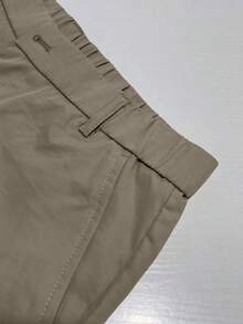 Men's Solid Color Casual Elastic Waist Straight Shorts With Button, For Daily Wear - Black - View 5