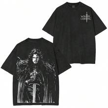 Camiseta lavada de de - Negro - Ver 5