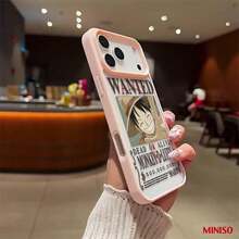 海贼王路飞通缉令磁吸透明手机壳，适用于iPhone 17/17 Pro/17 Pro Max/17 Air/16/15/14/13/12/11/X系列，iPhone 17 Pro Max手机壳，iPhone 17 Pro手机壳，iPhone 17手机壳，送给女朋友的理想礼物，动漫迷的完美之选 - 黑色 - 查看 2