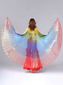 Recuzită nouă pentru dansul din buric cu aripi aurii, costum de performanță cu gradient colorat, costum de dans pentru adulți, aripi aurii, aripi colorate - Multicolor - Vizualizare 10