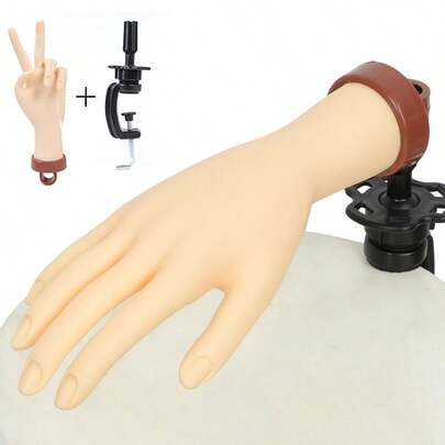 1pc Acrylic Nail Practice Hand Glove Set, Flexible PVC Nail Practice Hand Model, Suitable For Beginner Nail Art Training And Practice