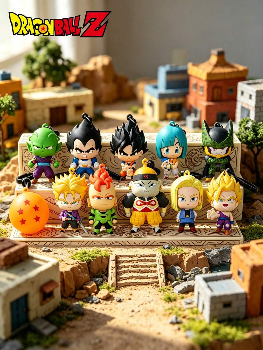 Crunchyroll 1个/2个龙珠官方授权3D动漫人物盲盒钥匙扣，随机惊喜版本，包含悟空、悟饭、布尔玛等经典角色，可爱卡通吊坠，包包挂饰，幸运盲盒，生日圣诞派对礼物，创意装饰，每次打开都有新体验