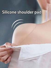 1 Pair Invisible Self-Adhesive Silicone Shoulder Pads, Non-Slip Shoulder Enhancer Pads, Suitable For Women And Men With Sloping Or Narrow Shoulders, Reusable Transparent Posture Shaping Pads For Suits, Shirts, Dresses, T-Shirts - Multicolor - View 1