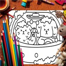 1 Libro Divertido y Peculiar de Percances Domésticos de Animales Suaves y Lindos para Alivio del Estrés, Libro de Colorear Fácil Mini, 24 Páginas (Papel Grueso de 120 g/m²) Versión Deluxe Mejorada, Ideal para Relajación de Adultos, Reuniones Familiares y Decoraciones Festivas (Pascua, Acción de Gracias, Navidad, Año Nuevo, Día de San Valentín) - Una pieza - Ver 3