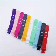50pcs/100pcs Reusable Silicone Cable Organizer - High Elastic Cable Management Sleeves For Headphones, USB Chargers And Electronics, Durable Plastic Wire Winders, Multicolor Cable Clips - Multicolor - View 8