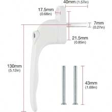 White UPVC Window Handles 10-Pack - Universal Lockable Handles For Double Glazed Windows, 40mm Spindle - White 10pcs - View 4