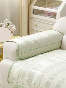 1pc Modern Minimalist Style Ice Silk Sofa Cushion, Non-Slip & Scratch Resistant, 4-Season Universal Seat Pad, Fits 1-4 Seater Sofa Protector, Machine Washable, Suitable For Living Room And Bedroom Decorative Pillow - Green - View 8