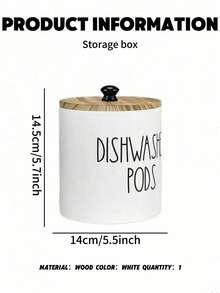 1pc Round Dishwasher Detergent Block Storage Box, Dishwasher Detergent Block Container, Kitchen Decor & Accessories, Wooden Lid Laundry Detergent Pod Storage Box, Kitchen Laundry Detergent Pod Storage Box, Bathroom Accessories, Stationery, Organizer Box, Drawer Organizer, Storage Box, Basket - Multicolor - View 12
