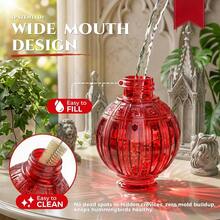 25 Oz Glass Hummingbird Feeder, Leak Proof – 5 Feeding Ports, Vintage Ball Shape, For Outside Or Garden Decor - Red - View 3