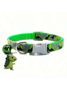1pc Adjustable Pet Collar With Bell And Small Dinosaur Toy Available In Multiple Colors, Suitable For Kittens, Puppies, And Small Animals - Multicolor - View 5