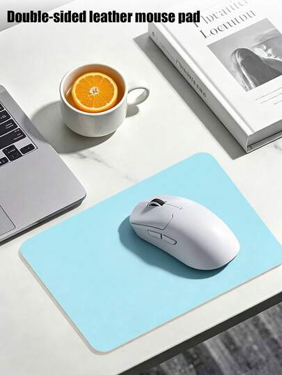 Double-Sided PU Leather Mouse Pad, Waterproof, Oil-Resistant, Wear-Resistant, Smooth, Office Desk Mat, Portable, Easy To Wipe, Non-Slip, Small Size, Suitable For Office, Gaming, Laptop, Minimalist Desktop Mouse Pad