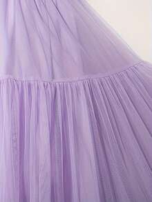 Super  Irregular Design Sense Fashionable Sweet Skirt - Màu tím - Xem 5