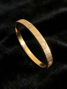 Bộ vòng tay bằng thép không gỉ mạ vàng 18K đính đá Zirconia, vòng tay hình cỏ bốn lá thời trang, bộ quà tặng trang sức dành cho nữ, quà tặng Ngày của Mẹ, thích hợp để đeo khi đi nghỉ mát. - Kiểu 1 - Xem 2