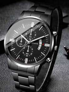 6 piezas Relojes de cuarzo minimalistas para hombres de negocios, disponibles en colores dorado, plateado y negro. Prácticos y versátiles, con un estilo resistente de negocios, resistentes a los arañazos y con una correa de alta calidad. - Multicolor - Ver 5