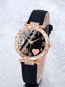 6/5 pièces Ensemble de montres à quartz élégantes et à cadran de feux d'artifice pour filles, convient pour le port quotidien, l'école, les rassemblements, les fêtes et les voyages. Comprend un élégant ensemble de collier, bracelet, bague et boucles d'oreilles avec perles et papillons. Cadeau idéal pour l'anniversaire, la Saint-Valentin, la Fête des Mères. Présent parfait pour les filles. - Multicolore - Voir 11