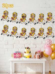 7/14/21pc Banner trang trí tiệc cầu thủ bóng đá tùy chỉnh ảnh và chữ, Dây trang trí hình mặt cầu thủ bóng đá trẻ em cá nhân hóa, Dây cờ trang trí tiệc theo chủ đề đội bóng tùy chỉnh, Trang trí sinh nhật bóng đá, Trang trí tiệc độc đáo/ngày thi đấu, Dành cho các bữa tiệc theo chủ đề người hâm mộ bóng đá trẻ em, Phông nền sinh nhật theo chủ đề bóng đá, Banner trang trí tiệc đội bóng đá tùy chỉnh ảnh. - Nhiều màu - Xem 13