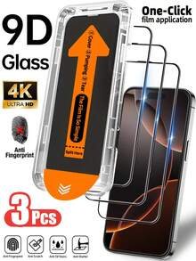 Bộ 2 miếng dán màn hình cường lực 4K Ultra HD bóng bẩy, tương thích với iPhone 17/17 Pro/17 Pro Max/17 Air/16e/16/16 Pro Max/16 Plus/15 Pro Max/14/13/12 Mini/11 XR X XS Max, dán dễ dàng chỉ với một cú nhấp chuột, bảo vệ toàn màn hình, chống bám vân tay, bền bỉ, kèm dụng cụ. - Trong sáng - Xem 35