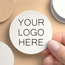 Etiquetas adhesivas personalizadas con logo de alimentos, etiquetas de sellado redondas de 4-6 cm, etiquetas de hornear hechas a mano - Etiquetas de sellado, espacio personalizable para foto y texto, adecuadas para panaderías artesanales, artesanías, etiquetas de regalo y uso decorativo, pegatinas de hornear duraderas - Blanco - Ver 4