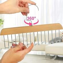 1/2pcs Wooden 8-Hook Rotatable Hangers, Space Saving Bra & Tank Top Organizer, Apartment Friendly Closet Storage Racks For Scarves & Camisoles, Dorm Room Clothes Organization Hacks,Aesthetic Wardrobe Clothes Organizer - Multicolor - View 10