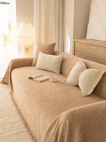 1 tấm phủ sofa lá chuối, chăn sofa sang trọng tối giản, chống trơn trượt, chống bụi, chống trầy xước, phù hợp cho phòng khách, phòng ngủ, phòng học, bốn mùa. - Màu Khaki - Xem 4