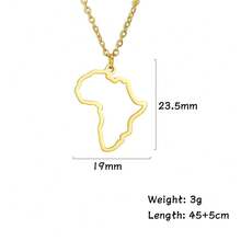 LIKGREAT Stainless Steel Hollow African Map Multi-Layer Beaded Chain Necklace For Women, Fashion Party Friend Gift - African Map Series - View 15