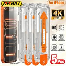 NNBILI 5片裝高畫質鋼化玻璃螢幕保護貼，相容 iPhone 18/18 Pro/18 Pro Max/17/17Air/17Pro/17Pro Max/16/16E/16Pro/16Plus/16Pro Max/15Pro/14Plus/13/12Mini/11/X/XR/XS Max，自動除塵，簡易安裝，高畫質全螢幕覆蓋，耐刮防水 - 5Pieces - 查看 26