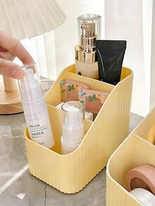 1/2pcs Multi-Function Plastic Desktop Storage Box, For Cosmetics, Sundries And Remote Controls - Easily Organize Your Dorm, Living Room Or Office, Desktop Storage - Multicolor - View 5