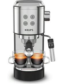 KRUPS Espressería Manual Divine Acero Inoxidable, boquilla de vapor, con sistema Thermoblock, compacta, moderna y fácil de usar, capacidad de 1 L, disfruta de un delicioso sabor a café, XP444C50 - Moderno - Ver 10