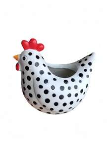 Exquisite Chicken Planters With Solid Base Weight To Stop Accidental Spills Unique Vase For Nature Lovers Scratch Proof Resin Rooster Sculpture Perfect Tea Table Porch Flower Pot Plant Pots Garden Stuff Home Room Decor Wedding Items Father Day Gift - One Size - View 13