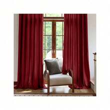 Plain Velvet Curtain With 8 Buttons (1 Piece), Soft And High Quality Fabric, Enhances The Style Of Your Home, Perfect To Complement Any Modern Decor Style. - Bordeaux - View 6