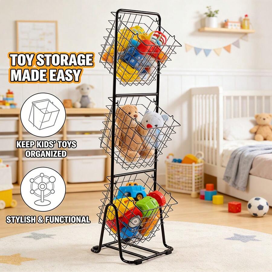 Multi-Layer Freestanding Storage Basket, Kitchen Fruit Vegetable Organizer, Snacks Storage Rack, Standing Food Storage Shelf For Home Kitchen Pantry - 查看 1