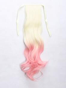 22 pulgadas 1 pieza, coleta con cordón degradado, pieza de cabello sintético resistente al calor, adecuado para mujeres - Degradado - Ver 7